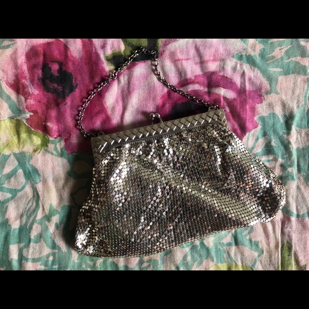 Silver mesh evening bag